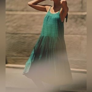 Anthropologie Dolan green plaid midi dress